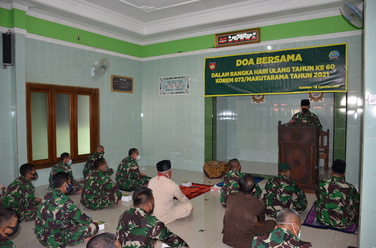 Peringati HUT Ke-60 Tahun, Prajurit Korem 073/Makutarama Laksanakan Doâ€™a Bersama 